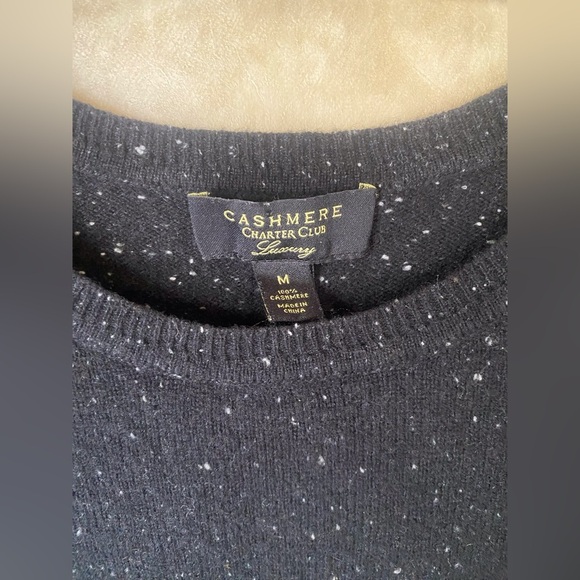 Charter Cub Luxury Cashmere Knit Sweater Black White SZ M - Picture 4 of 4